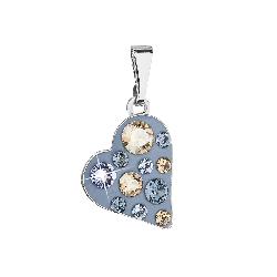 Evolution Group Støíbrný náhrdelník s krystalem Swarovski lutá slza 72080.5 lum.green